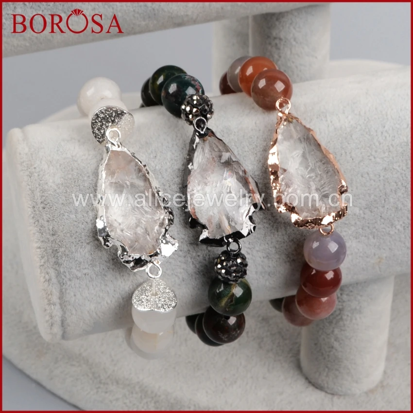 Браслет BOROSA браслет из розового золота с натуральным в виде кварцевого