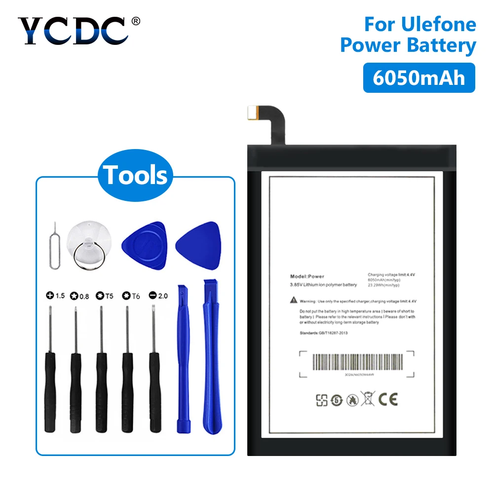 Запасная батарея высокого качества 6050 мАч полимерная литиевая для Ulefone Power DOOGEE T6