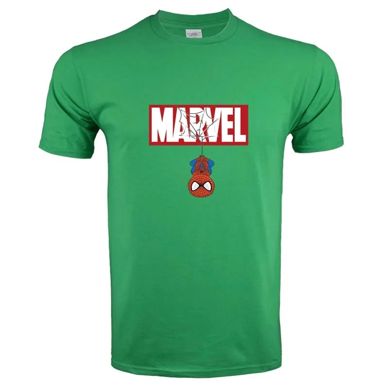 Мстители завершающей с героями комиксов Марвел рисунком круглым вырезом рубашка