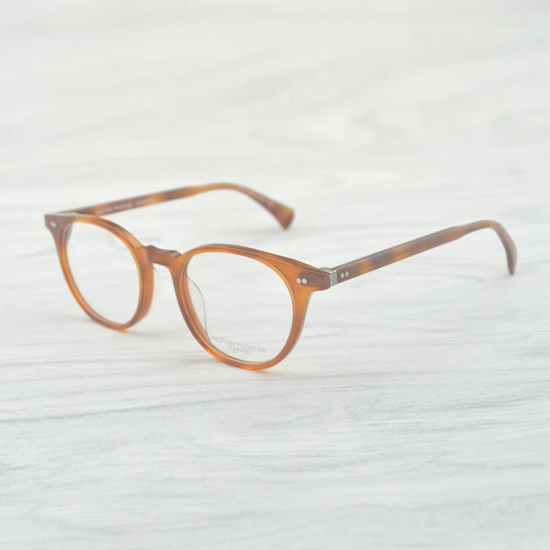 Винтажные овальные круглые очки, оправа Delray OV5318, мужские/женские очки, оптическая оправа Oculos De Grau Lunette De Vue - Цвет оправы: Amber Width 136mm