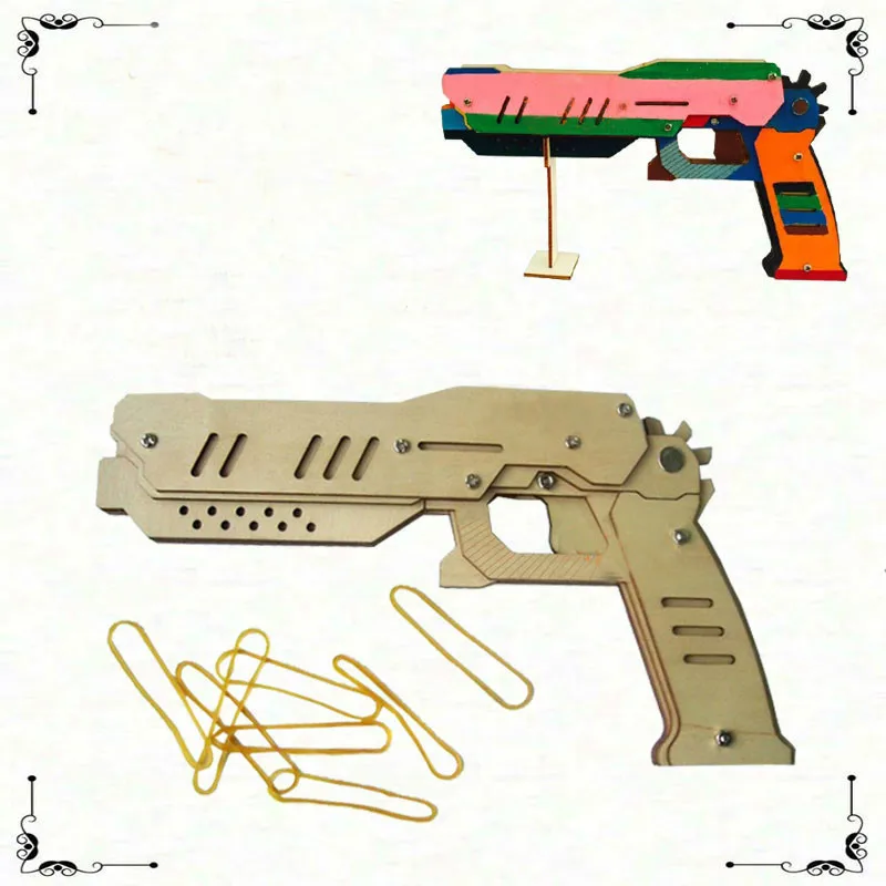 Классическая деревянная игрушка DIY пистолет оружие для настольного тенниса