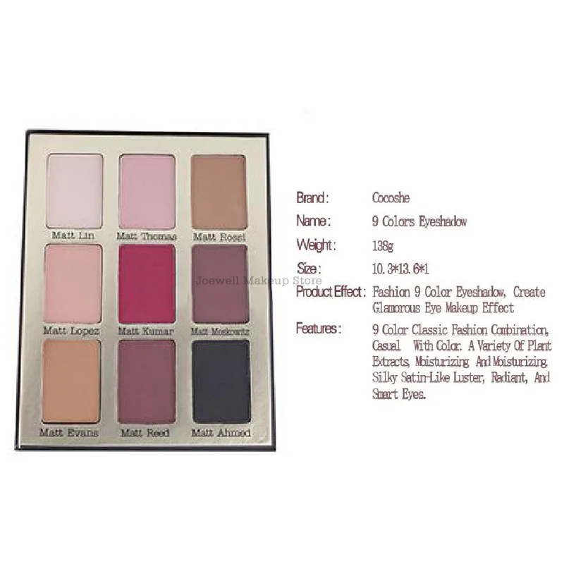 Бальзам для век Meet Matt палитра теней для век Nude Matte Eye shadow набор для макияжа 9 цветов COCOSH SHE Cosmetics