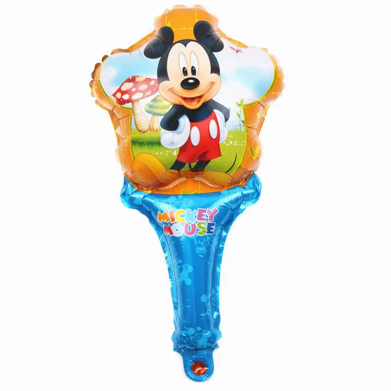 Figure balloon TSZWJ, новинка, голова Микки и Минни, с палкой, алюминиевый шар, Детские праздничные, вечерние, декоративные шары - Цвет: Figure balloon