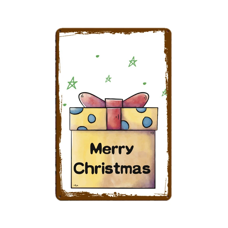 I Merry Christmas домашняя доска потертый шикарный металлический знак бар кафе фермерский дом декоративные тарелки наклейки на стену металлическая живопись Декор MN63 - Цвет: I