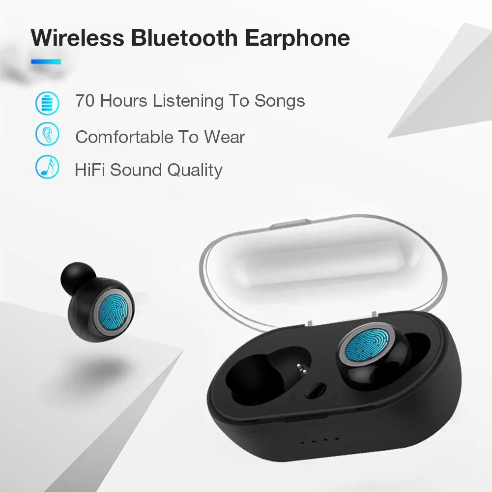 Размер Беспроводной Bluetooth наушники BT 5 0 Hi Fi стерео Бас звуком спортивные Шум