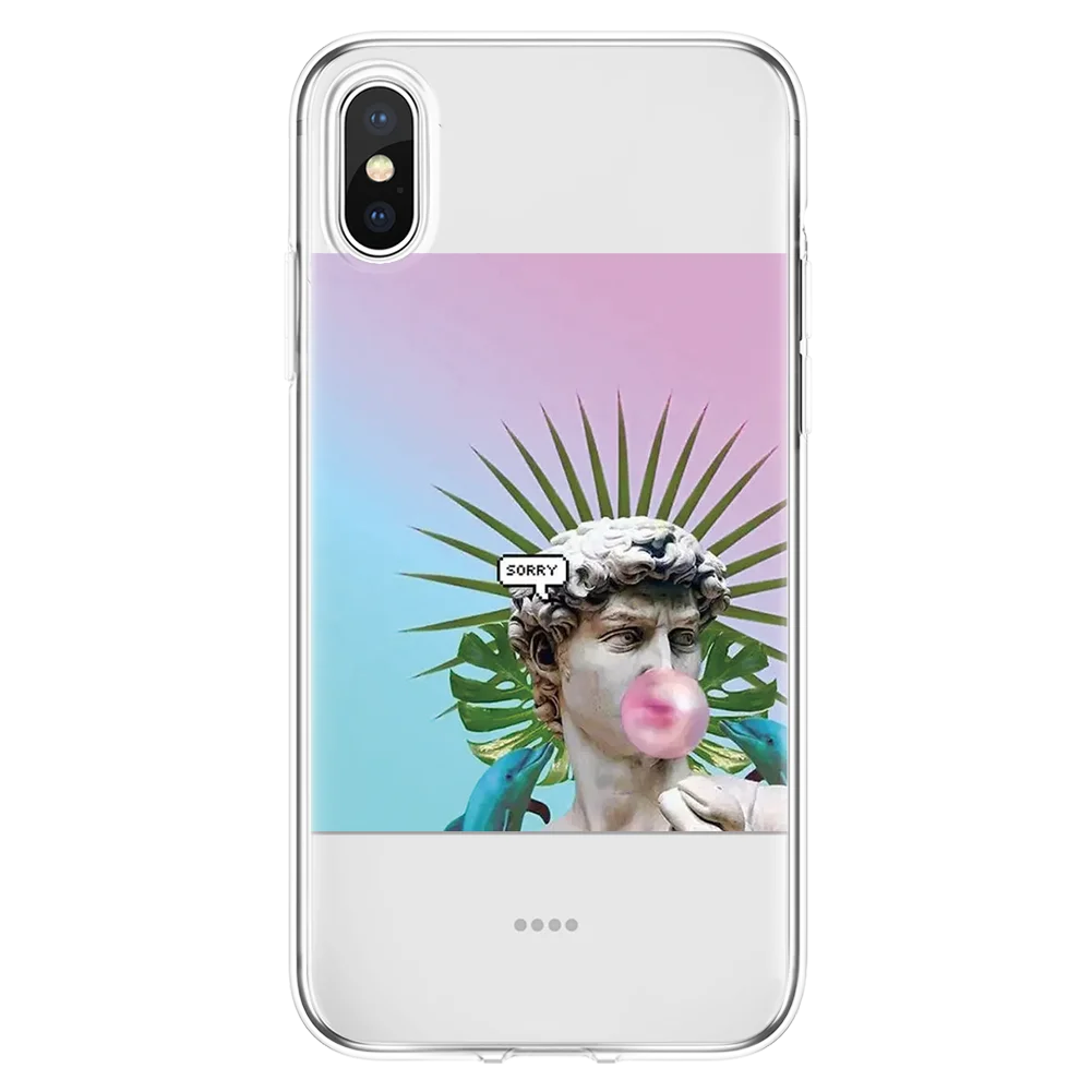 dwhaitun Отличный художественный эстетический чехол Мона Лиза Давид для iPhone X XR XS Max 5 5S 5C 4 4S Мягкий ТПУ для iPhone 7 8 6 6S Plus 11 Pro MAX чехлы - Цвет: dwhaitun