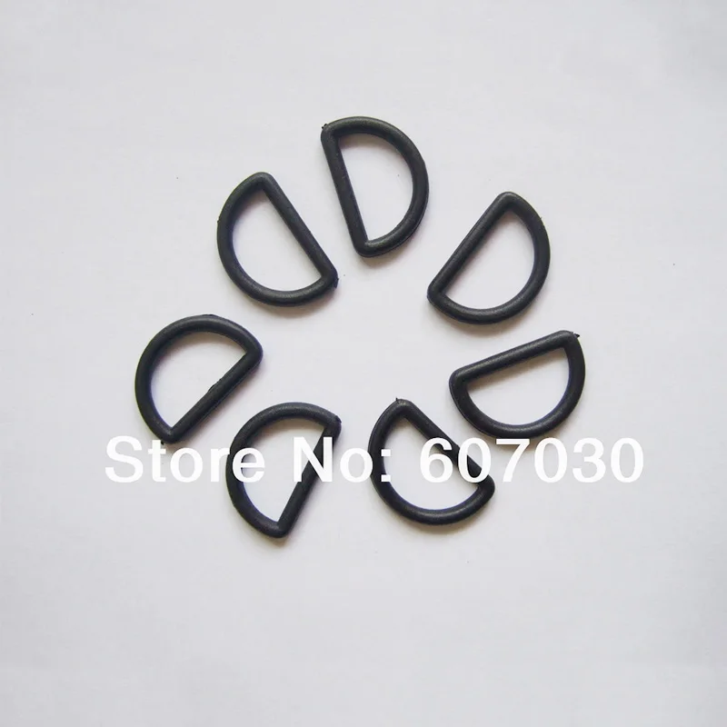 

500 3/4" Black Plastic Dee Rings For Webbing Strapping D Rings 20mm