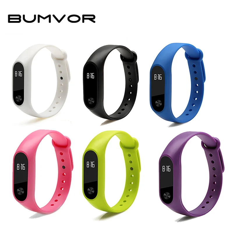 Силиконовый ремешок для смарт часов Xiaomi Mi Band 2 спортивный браслет сменный