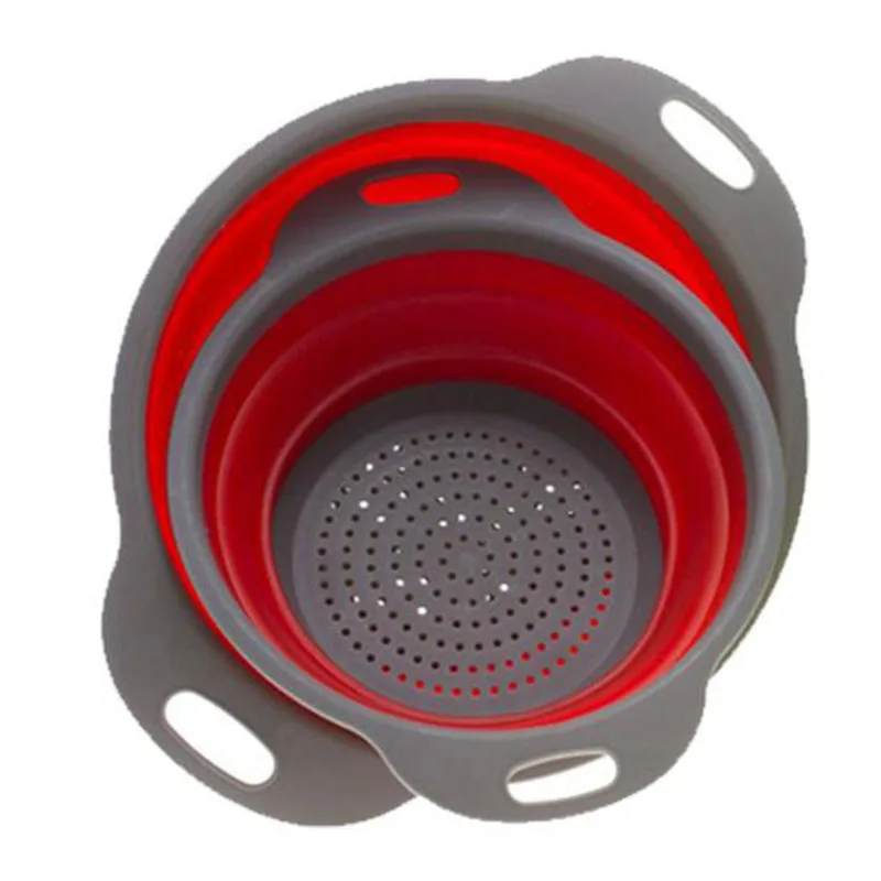 2 шт./компл. складной силиконовый дуршлаг корзина для мытья овощей и фруктов