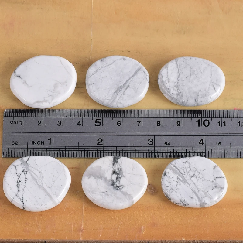 Натуральный нефритовый чакра пальмовый камень 30*22*7 мм Белый howlite минеральные полировки ломтиками обрушился Статуэтка духовный Рейки Исцеление