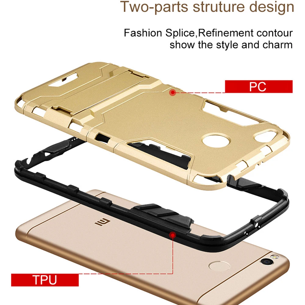 Armor Case For Xiaomi Redmi 4x Pro Shockproof Robot Silicone Rubber Hard Back Cover On Xiomi 4 X Phone Coque Xaomi | Мобильные