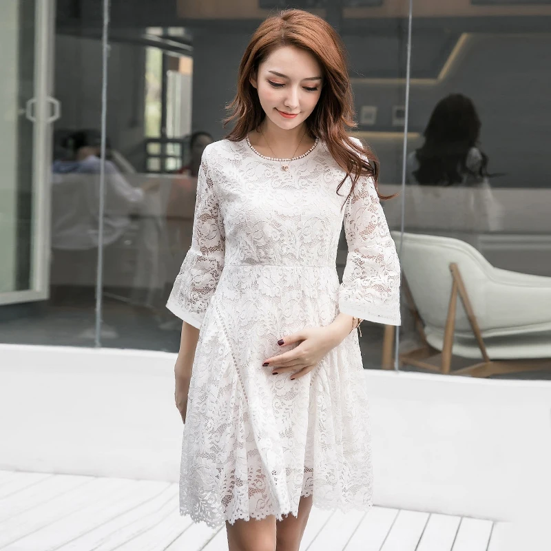 

JMFFY Summer Pregnancy Dress Maternity Dresses 2018 White Maternity Pregnant Women Dresses Nursing Dress Robes Femmes Enceintes