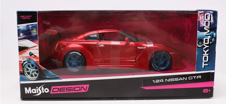 1:24 Nissan gtr R35 модель автомобиля из сплава с широким корпусом модифицированная