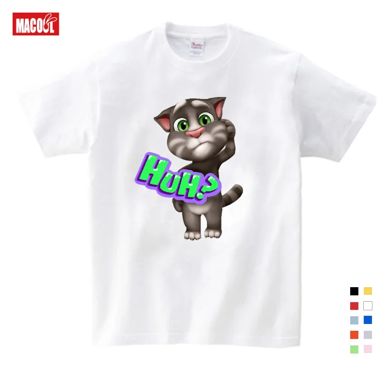 The Children's Favourite Online Games Can Talking Tom Cat Prints Child Summer Shirt Cat Tom and His Friends Cartoon Costumes 5T - Color: T-shirt