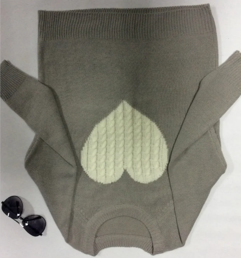 Осенний женский свитер с принтом сердца длинным рукавом Повседневный пуловер