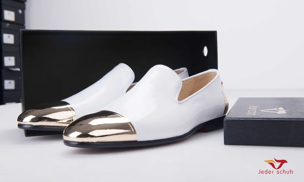 Jeder Schuh/Новинка; черные и белые лакированные мужские туфли ручной работы; вечерние и свадебные Мужские модельные туфли; мужские лоферы; большие размеры