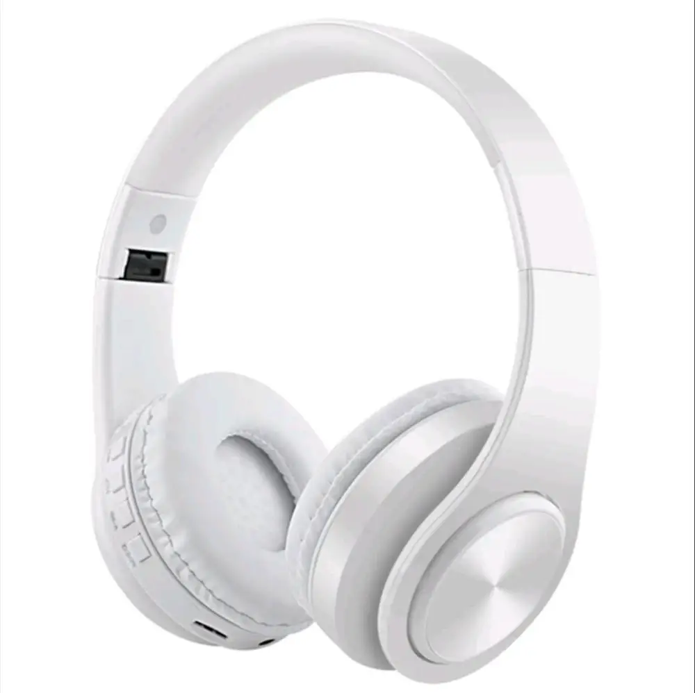 Pure white Bluetooth гарнитура беспроводная гарнитура поддерживает TF карту мобильный компьютер планшет тяжелый бас складной портативный регулируемый - Цвет: Pure white