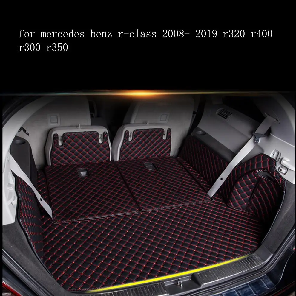 Коврик для багажника из волоконной кожи mercedes benz r class 2008 2019 r320 r400 r300 r350