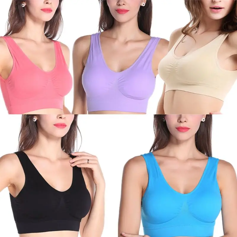 Женский спортивный топ плюс размера для йоги Беспроводной с подкладкой