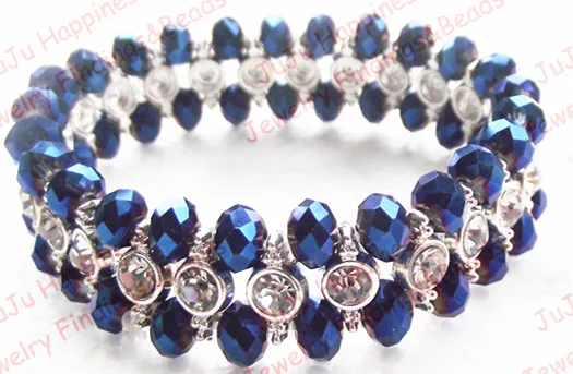 Модный смешанный цвет 6 мм хрусталь расшитый бисером Серебряный аксессуар