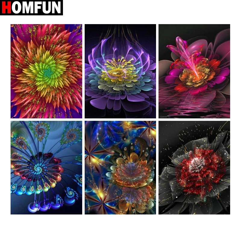 

HOMFUN Full Square/Round Drill 5D DIY Diamond Painting "Colored flower" 3D Diamond Embroidery Cross Stitch Home Decor Gift