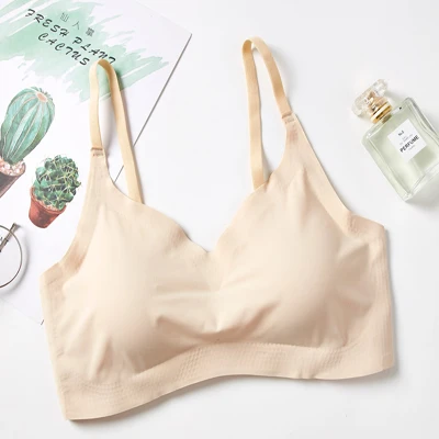 skin Бесшовные бюстгальтеры для женщин, отжимать Bralette Soutien Gorge Femme, без косточек, Soutien Gorge Femme, комфортное нижнее белье, подтягивающий бюстгальтер - Цвет: skin