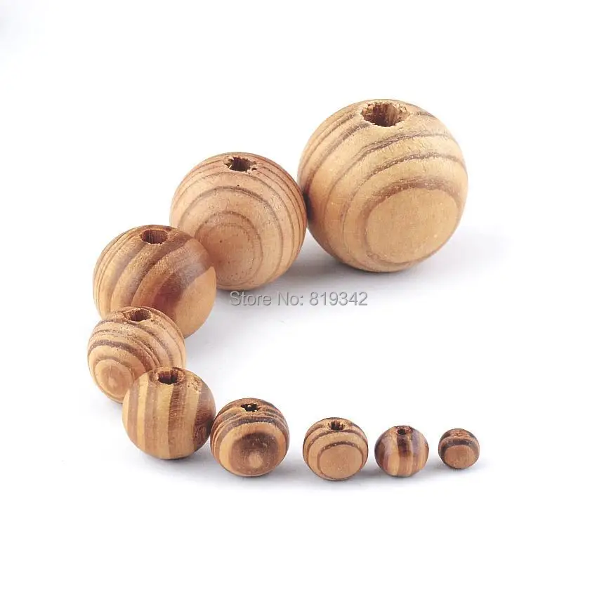 Оптовые продажи деревянные бусины натурального цвета круглые