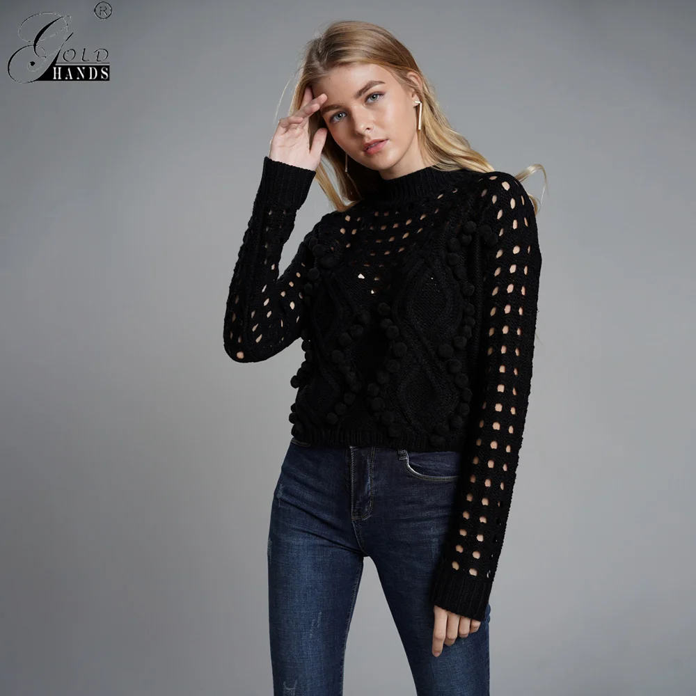 Новинка, женские осенние повседневные модные белые свитера с вырезами, тонкие короткие вязаные топы для женщин, уличные шикарные джемперы