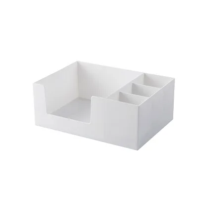Up-white Пластиковый органайзер для макияжа, коробка для хранения косметики, кисть, помада, органайзер, держатель, контейнер для макияжа, для стола, для хранения мелочей - Цвет: Up-white