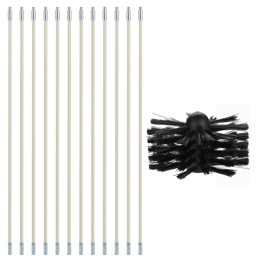

Portable Chimney Boiler Nylon Brush Dryer Duct Cleaning Tool Kit for Household and Industrial Use