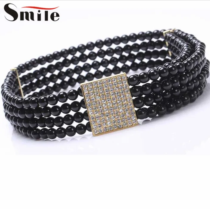 Новая Мода Аксессуары Элегантный Золотой Пряжкой Инкрустации Стразами