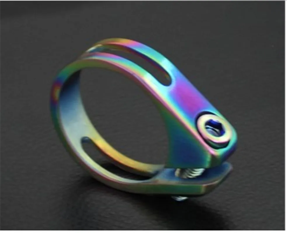 31.8 MM Rainbow Выберите дорожный велосипед титановая стойка сиденья зажим 31,8 мм зажим для велосипедного седла - Цвет: 31.8 MM Rainbow