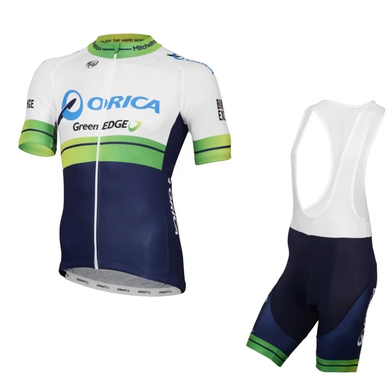 BIB white pro team orica комплекты велосипедной одежды с коротким рукавом, одежда для велосипеда MTB Ropa Ciclismo, велосипедная майка и шорты с гелевой подкладкой - Цвет: BIB white