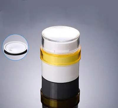 

Банки для белых кремовых бутылок 40 г с желтым плечом и белым прозрачным покрытием, пластиковые белые банки для косметики 40 г, оптовая продажа