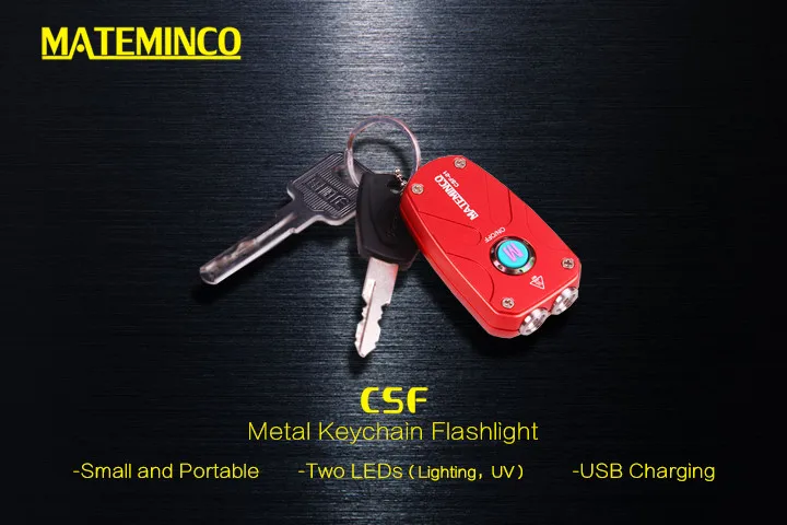 Mateminco CSF01 мини Keychian Usb Перезаряжаемый 395nm УФ светодиодный светильник фонарь светильник для аварийной ситуации, обнаружения денег