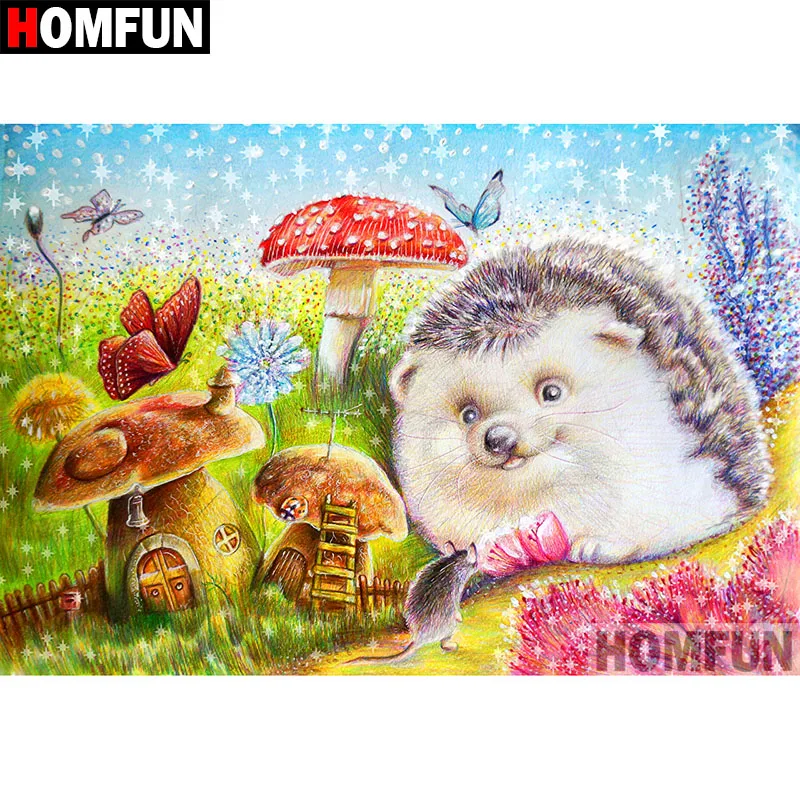 

HOMFUN 5D DIY Diamond Painting Full Square/Round Drill "Cartoon hedgehog" Embroidery Cross Stitch gift Home Decor Gift A09308