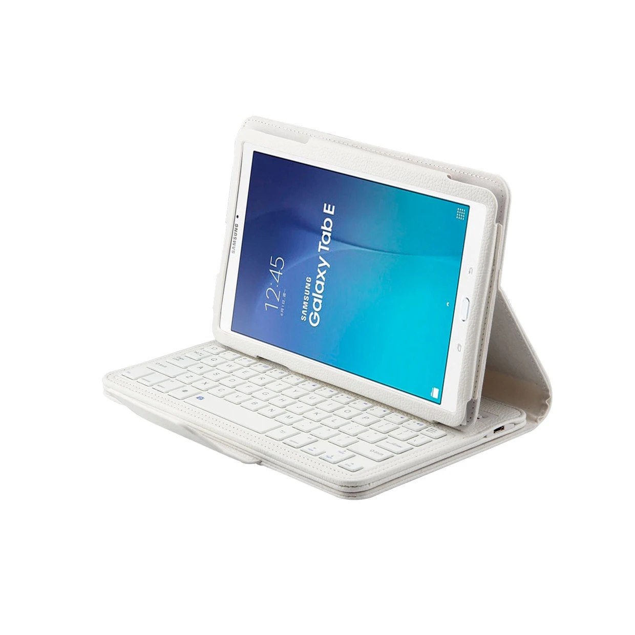 Белый Беспроводной чехол-клавиатура с Bluetooth для samsung Galaxy Tab E 9,6 T560, кожаный чехол-подставка для планшета samsung Tab E 9,6+ стилус - Цвет: Белый