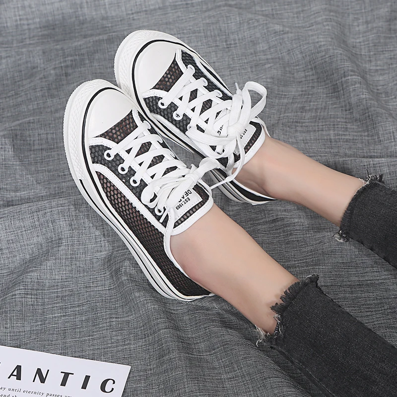 Новинка 2019 лаконичные туфли на плоской подошве женские летние дышащие кроссовки