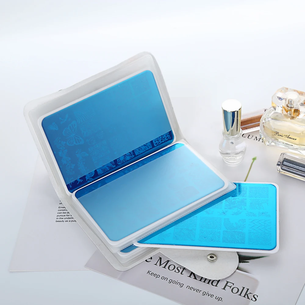 Чехол-органайзер прямоугольный на 16 отделений пластина для стемпинга нейл-арта |