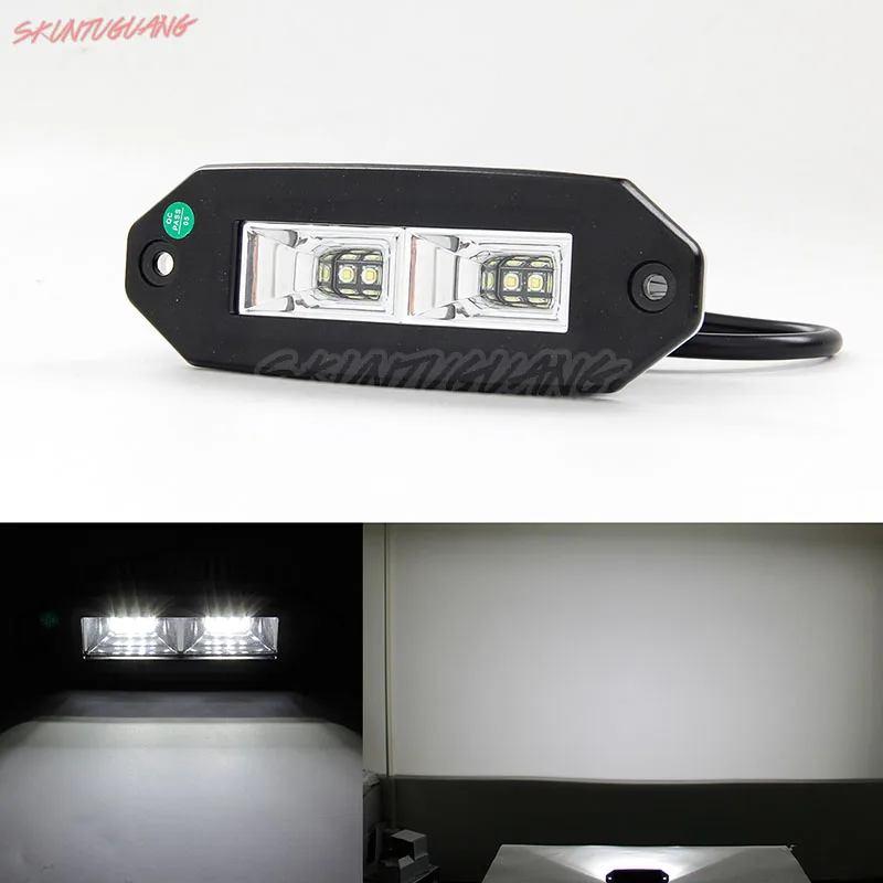 

1PCS Car LED Work Light Pod 40W Flush Mount Flood Light Bar Off-road Driving Fog Lamp For Jeep SUV UTV ATV Motorcycle Boat