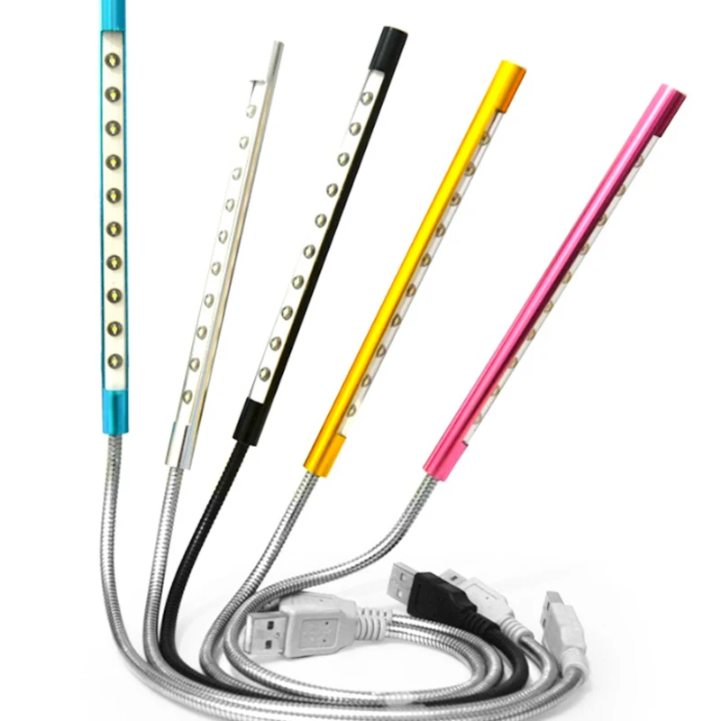 

NOYOKERE C est Bright Mini Flexible Metal Night Light Eye Protection 10 Lights LED USB Lamp Random Color For Notebook Computer