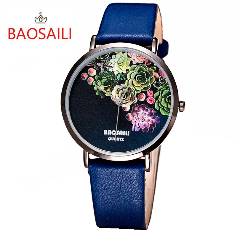 Роскошный бренд милый браслет женские кварцевые часы цветочный сердечник бутон