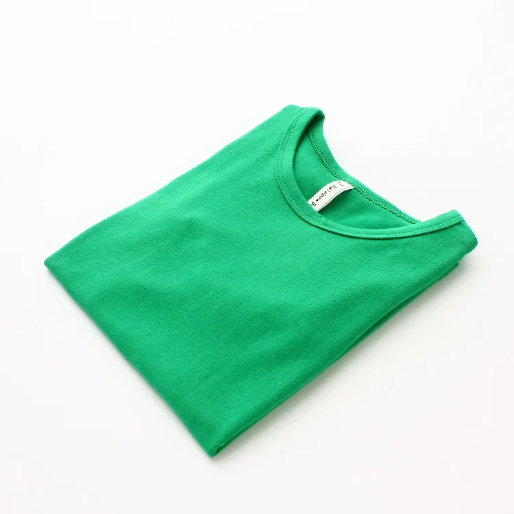 long sleeve 10 Осень новая коллекция хлопок детские футболки конфетный цвет длинный рукав детские футболки футболки на девочек и мальчиков футболки детские пуловеры футболки одежда на мальчиков и девочек - Цвет: long sleeve 10