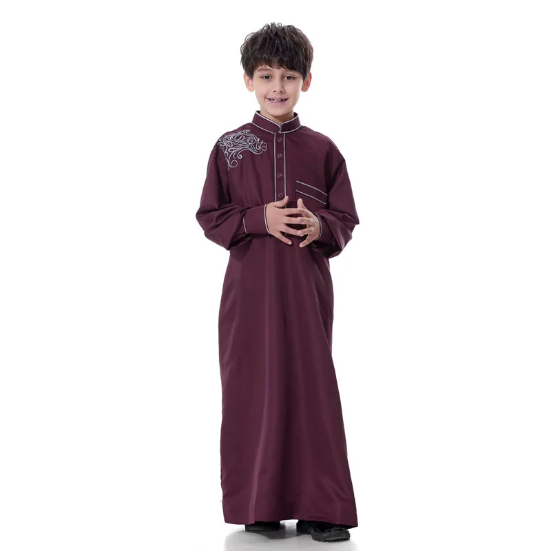 Элегантная детская одежда с вышивкой мягкая для мальчиков кафтан абайя