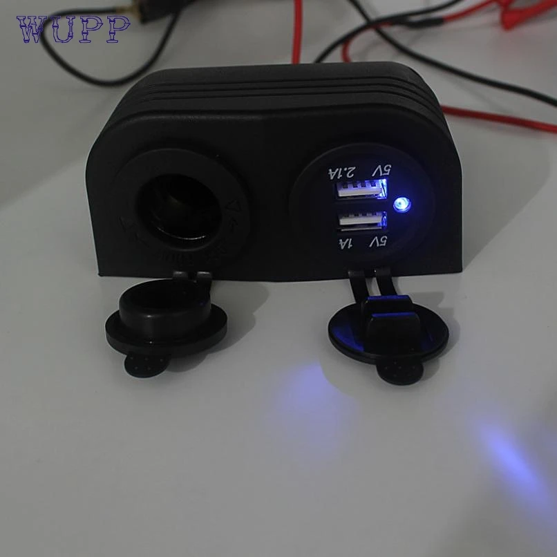 WUPP Универсальный 12VDual автомобильный мото USB прикуриватель разъем цифровой