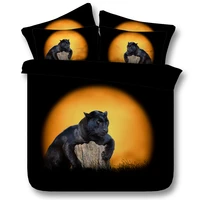 free shipping 100cotton 3d animal black bear cat 5pcs bedding set with filler home textile twinfullqueenkingsuper king size
