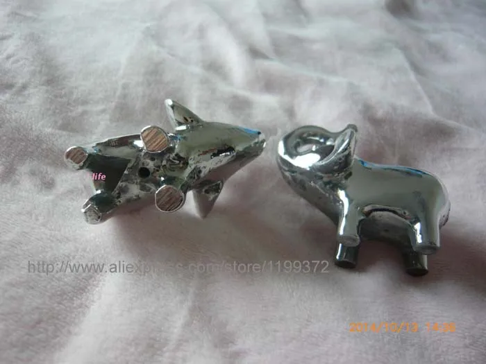 Бесплатная доставка 200 шт. счастливый серебряный цвет отделка Слон Место для