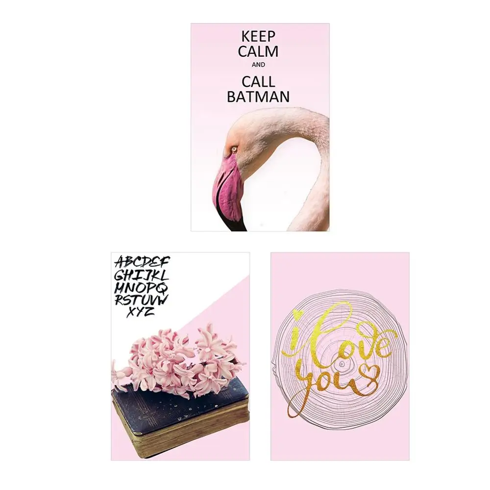 Элегантный акварельный постер на холсте с фламинго и принтом Настенная картина