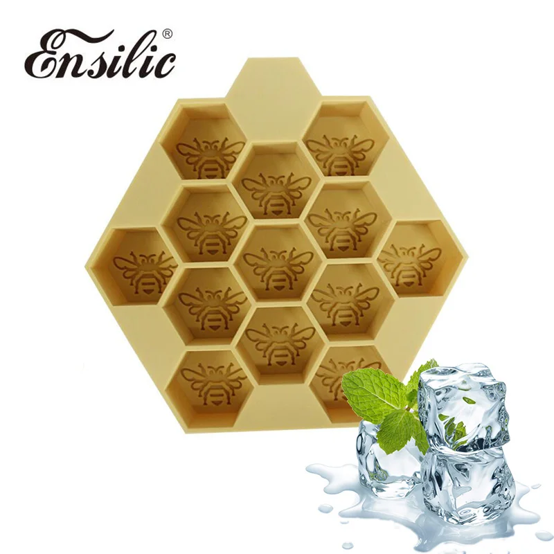 Bee квадратный узор Форма Силиконовые Ice Cube чайник Кухня Экологичные мороженое