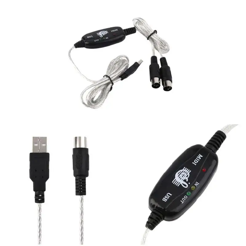 Горячий USB IN-OUT конвертер интерфейсного кабеля MIDI ПК к музыкальной клавиатуре